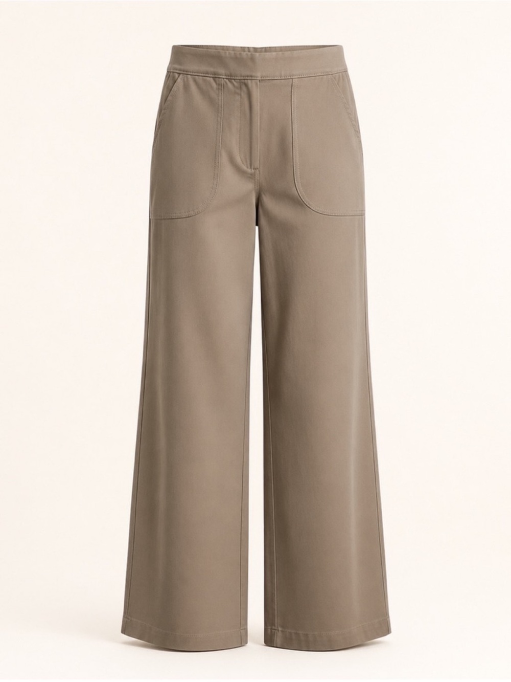 Max Studio Khaki Wide Leg Pull On Pants Medium